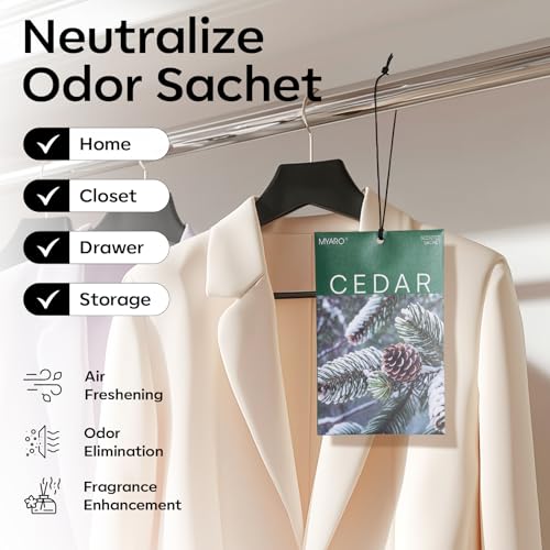 Image of MYARO 20 Pack Cedar Scented Sachets - Woody Aroma Freshener Bags for Closet, Drawer & Car, Odor Eliminator for Clothes, Small Storage - Home Fragrance Potpourri Bags