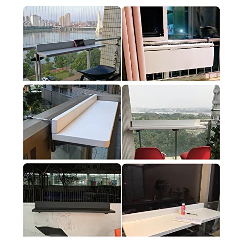 Meia mesa suspensa para varanda, grade de mesa dobrável para deck, mesa de bar para grades, mesa sus