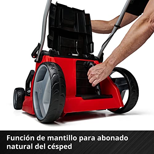 Einhell Cortacésped a batería GE-CM 43 Li M Kit Power X-Change (36V, 43 cm Ancho de Corte, hasta 600 m², Brushless, función de Mulching, 63L Bolsa recolectora, con 2X 4,0 Ah baterías y 2X Cargadores) - imagen 6