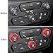AC Radio Knob Cover Compatible with Jeep Renegade 2018 2019 2020 2021 Air Conditioner Climate Control Audio Volume Tune Switch Knob Button Cover Trim Ring (Red)