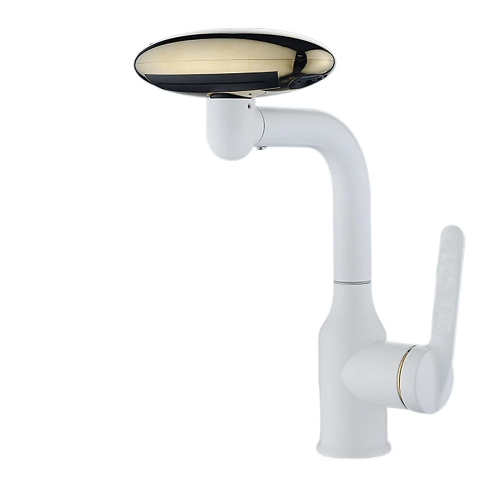 Basin Faucets Multi Functional Waterfall Basin Faucet 4 Water Outlet Mode Spray 360°Rotation,Hot Cold Sink Mixer Tap for Bathroom(B White)