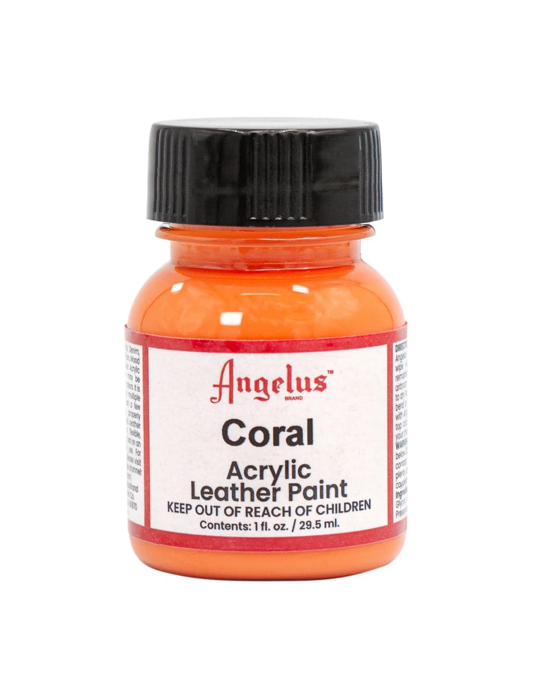 Angelus Acrylic Leather Paint for Purse Leather Vinyl 1 Oz Coral