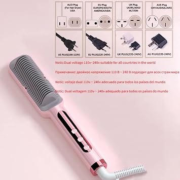 Profissional Hot Combs Anti-scalding Hair Straightener Brush Ceramic Curler Heated Electric Smart