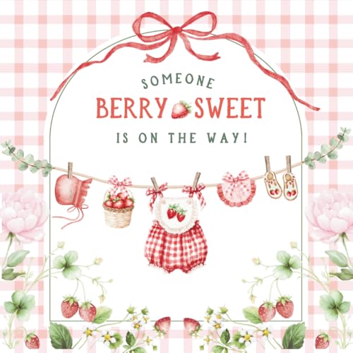 Berry Sweet Baby Shower Guest Book: Strawberry-Themed Event Sign-in with Gift Log and Keepsake Pages