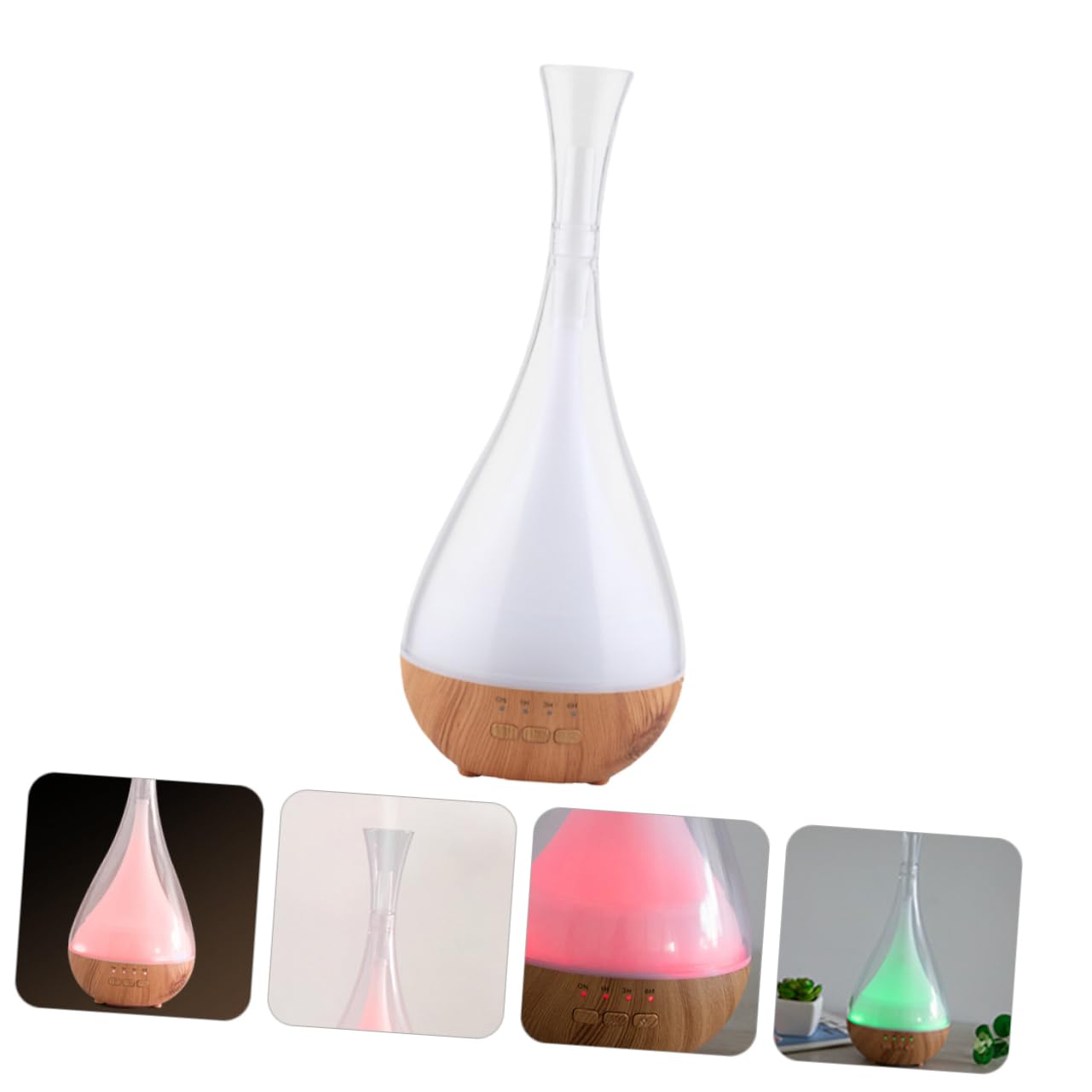 Amosfun 1pezzi Diffusore di Oli Essenziali Design Umidificatore da Casa per Aromaterapia e Profumo Decorazione Portatile Effetto Legno