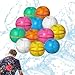 12 Pcs Reusable Water Balloons, Summer Beach Water Toys for Kids and Adults, Magnetic Self-Sealing Donut Shape Water Balls Quick Fill for Summer Outdoor Backyard Pool Fun Party Games Activities