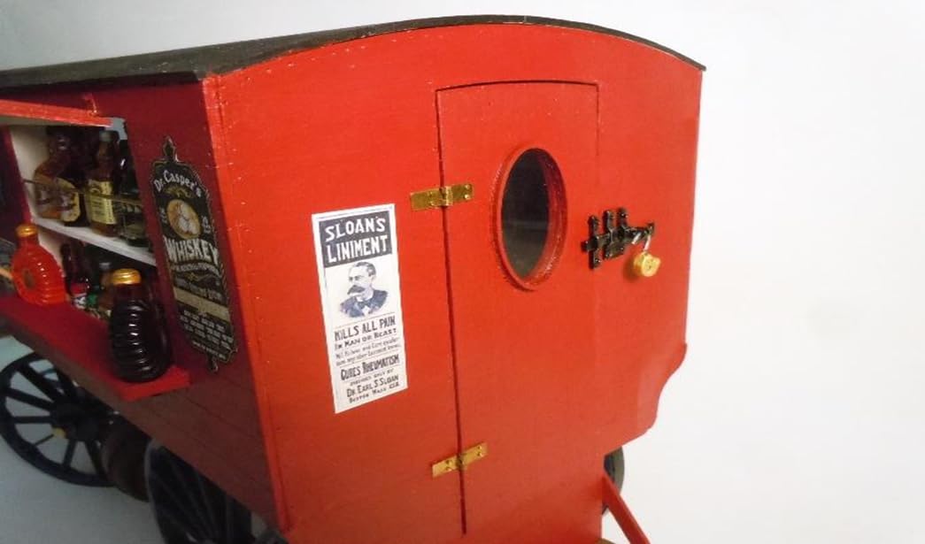 Model Trailways Old West Medicine Wagon 1:12 Scale - Length 13" Wood and Metal kit to Assemble for Adults DIY - Image 4