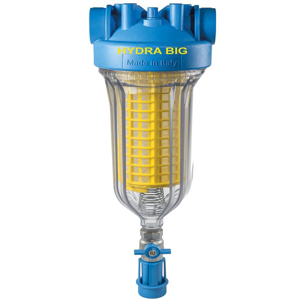 purway® HYDRA Big 1"1/2 RLH 90 mcr IN - Filtro di riciclo per fontana, sabbia giardino | Prefiltro autopulente con filtro Backwash per una facile pulizia e prestazioni di filtraggio affidabili