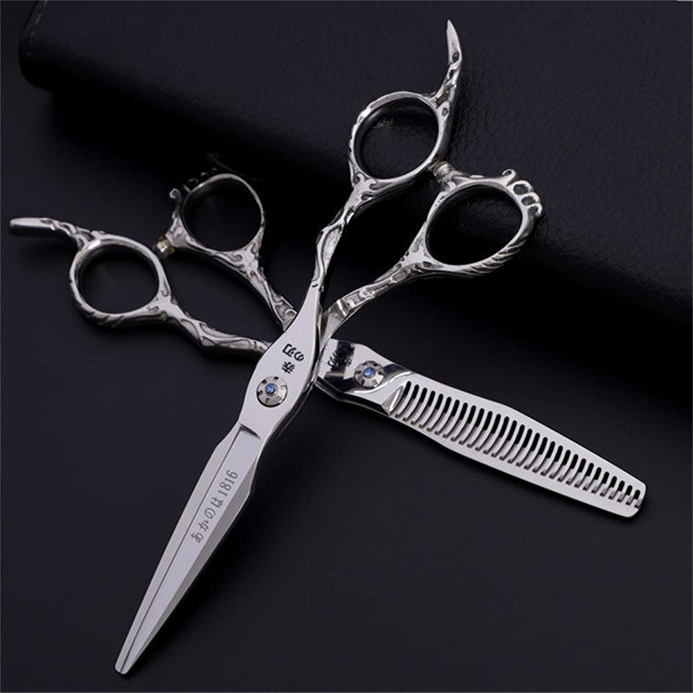 Couper Les Cheveux Ciseaux Dents À Effiler Ciseaux Set, Coiffeur Ciseaux Set, Japonais en Acier Inoxydable 6,0 Pouces, pour Salon De Coiffure, Coiffeur, Salon De Coiffure