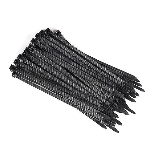 SunnyRoyal Zip Ties 100 PCS Cable Wire Ties Heavy Duty Durable Self-Locking Nylon Black Zipties for Indoor and outdoor Multi-Purpose