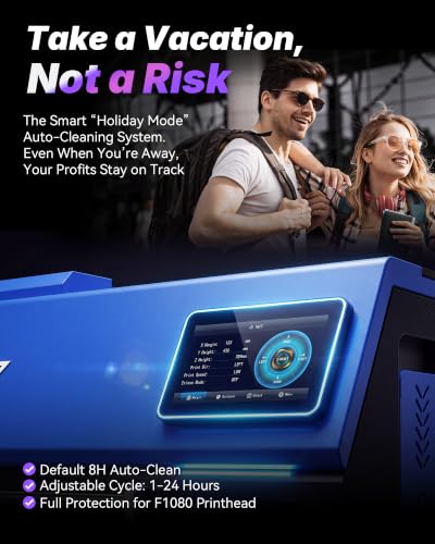 Image of DSV A3 DTF Printer - F1080 Printhead, 2X Speed vs L1800 /R1390 | 24 /7 Auto Maintenance & Anti-Clog, White Ink Circulation, Dual Alarm, Heating Plate & Cutter, 2-Year Ink