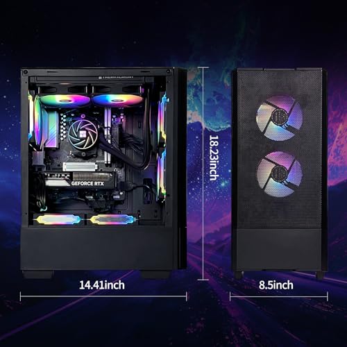 Image of Gaming Desktop PC AMD R5 9600X 3.7GHz, GeForce RTX 5060 8GB GDDR6, 32GB DDR5 6000MHz RAM, 1TB NVMe SSD, 240mm Liquid Cooler, 7 ARGB Fans, Wi-Fi,Prebuilt Gaming Computer