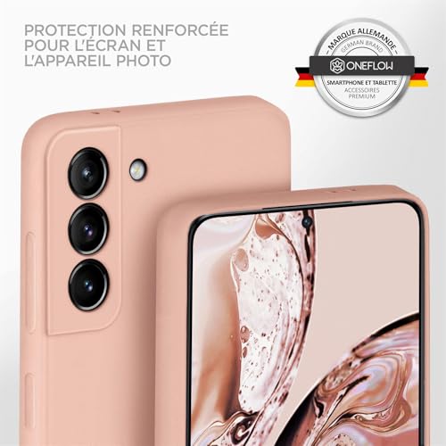 Coque silicone Samsung S21 rose mat protection ecran pour vie active
