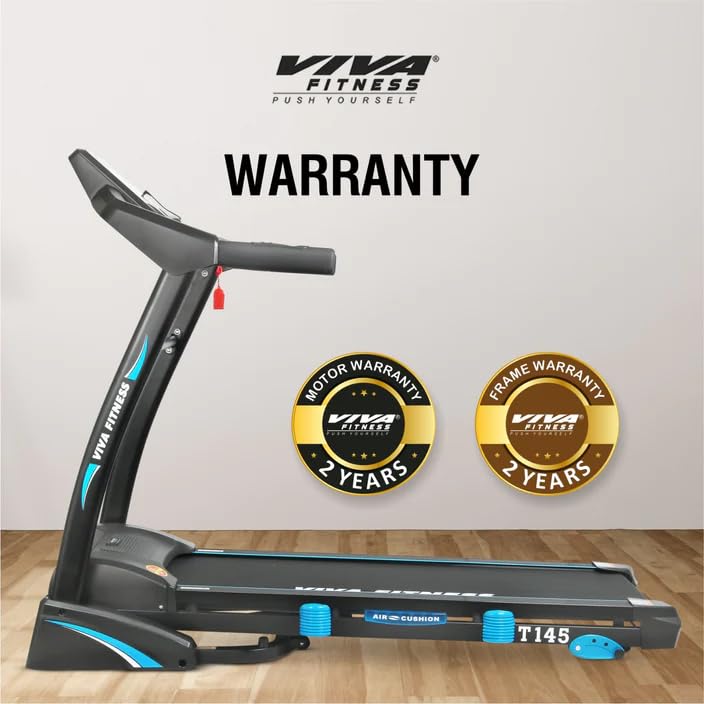 Image of Viva Fitness T-145 DC Motorized Treadmill || DC Motor : 4.5 HP Peak, Connect with MP3 || Max. User Weight: 115 Kgs (Installation Available)