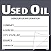 NMC National Marker Corp. HW38SL100 Self-Laminating Labels, Used Oil, 6 Inch X 6 Inch, PS Vinyl, Bx100