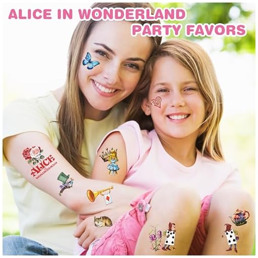 Alice in Wonderland Temporary Tattoos, 96pcs - Image 6
