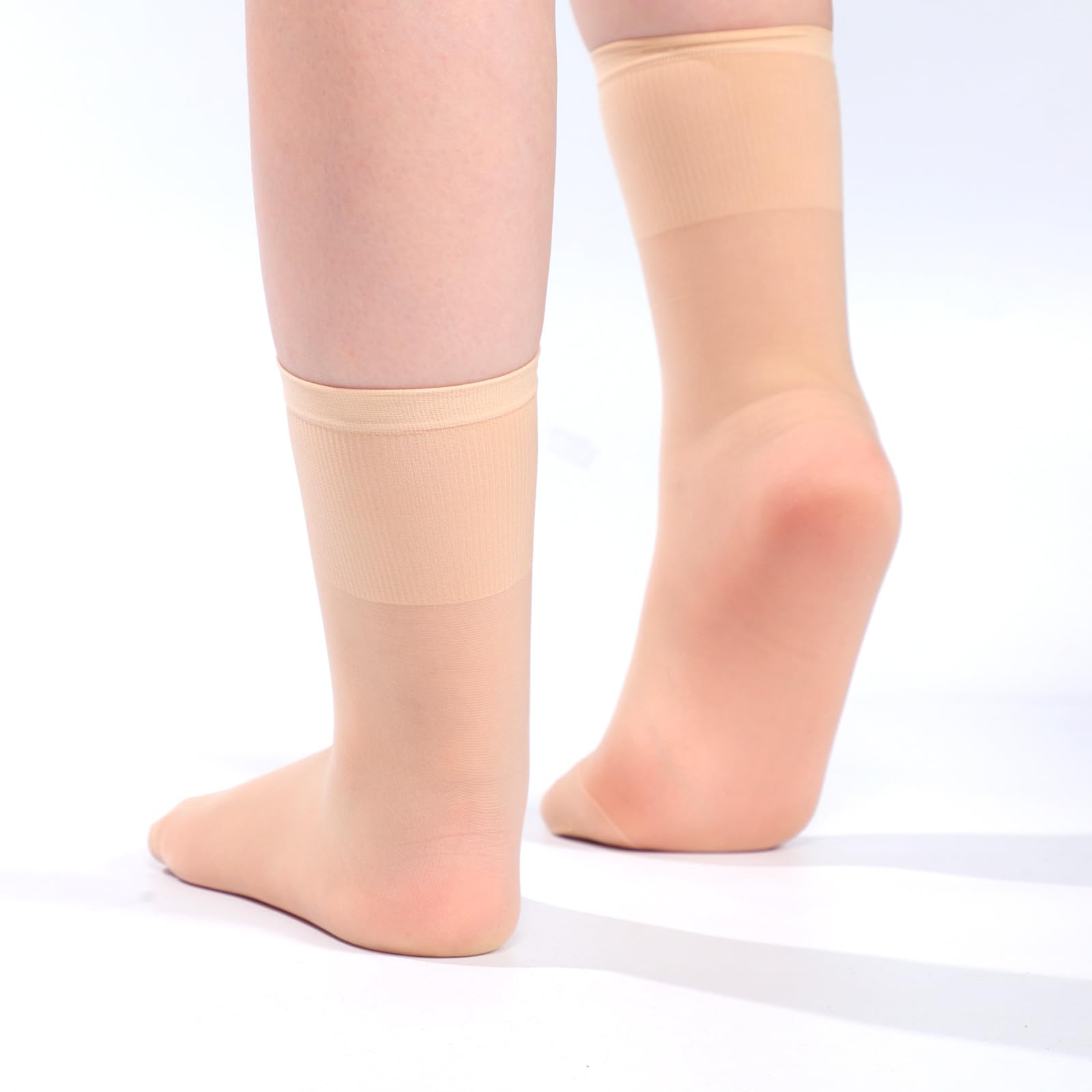 Risipu Lot de 6 paires de chaussettes de ballet fines sans couture en soie sans talon pour filles