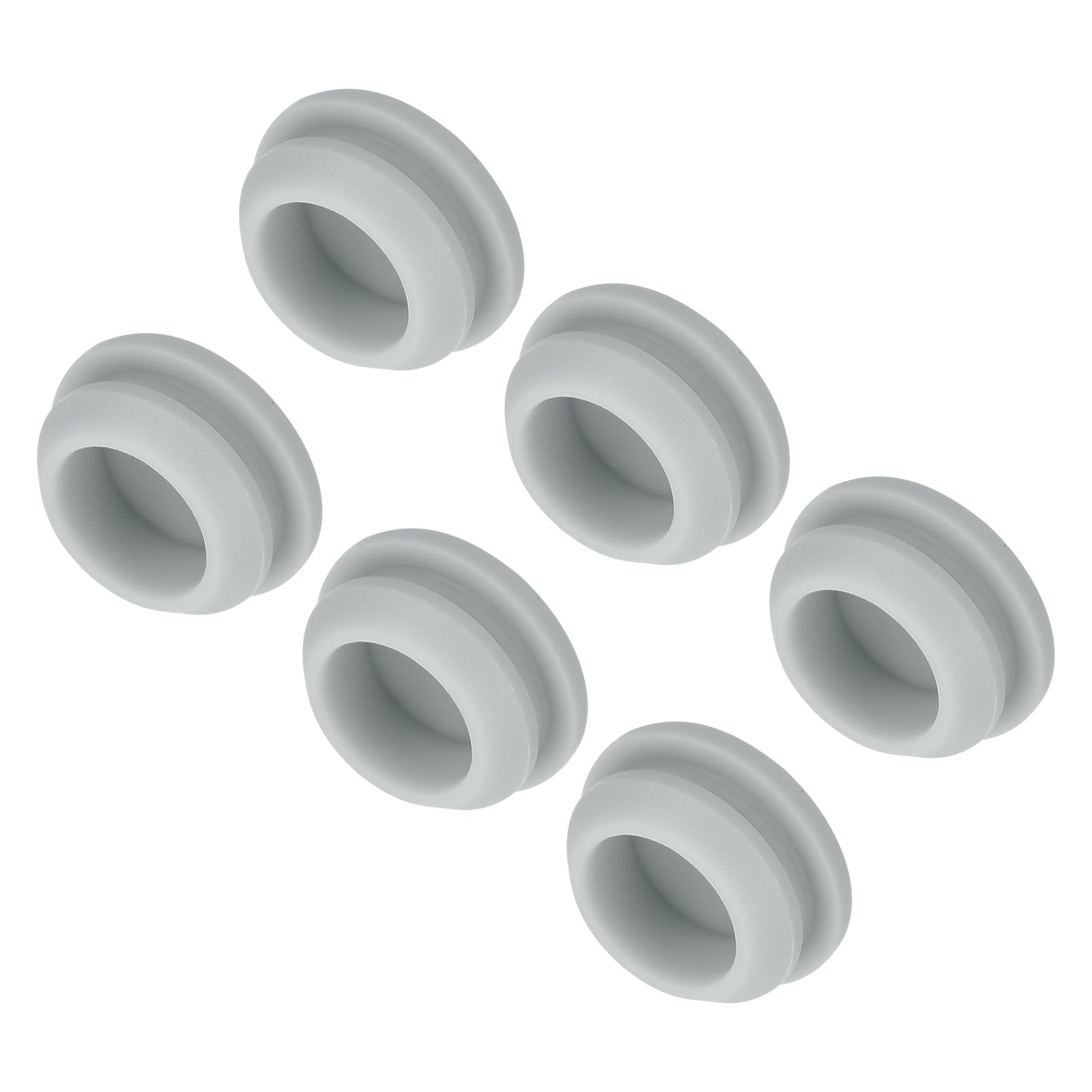 MECCANIXITY 6pcs Silicone Snap in Locking Hole Plugs,13.5mm/0.5 Inch Mounting Diameter Narrow Groove Width 2mm Panel Seal Cover Round for Kitchen Bulkheads Waterproof Sealing Plugs Grey