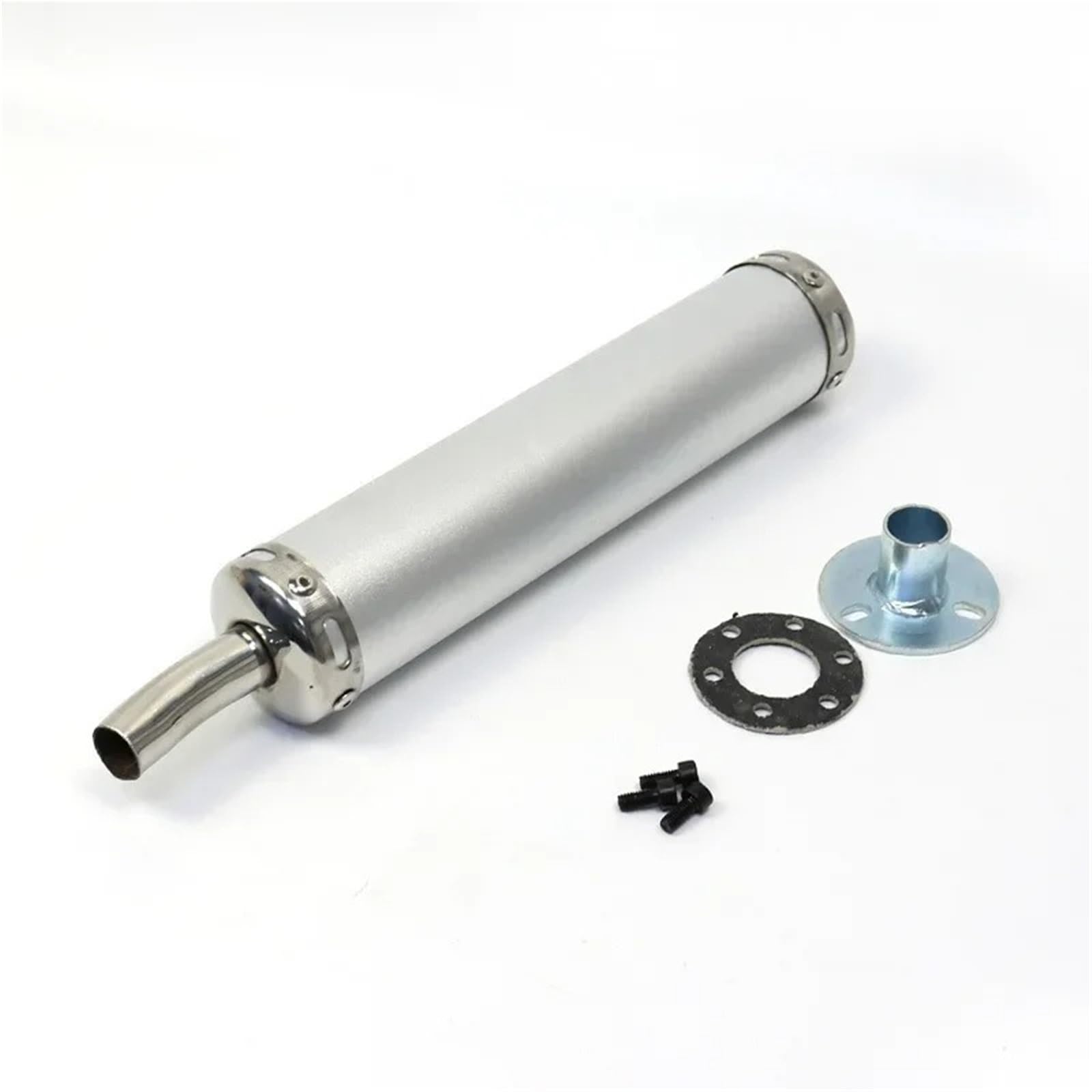 60x280mm A due tempi Scooter Dirt Moto Da Corsa Silenziatore Di Scarico Silenzio Silenziatore 2 Tempi Moto Tubo Di Scarico Marmitta Scarico slip on(Silver)
