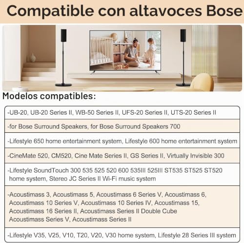 Soporte de altura ajustable para altavoces Bose Surround con base deslizante 3