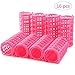 Produktbild 16pcs Haarrollen Kunststoff Selbst Griff Lockenwickler Kamm Lockenwickler Clips kein Salon Hitze curles Werkzeuge DIY Haar-Styling-Rolle für Frauen und Kinder (30 mm, pink) Frisieren