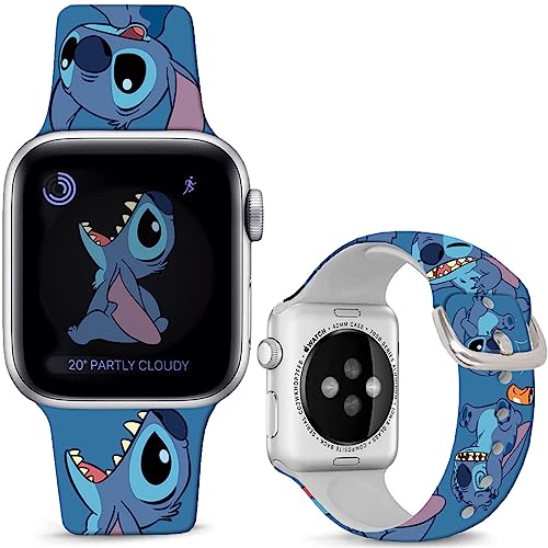 Hepsun Compatible with Apple Watch Band Stitch Lively 38mm 40mm 41mm,Soft Silicone Magic Fancy Strap Compatible with iWatch Series SE 9 8 7 6 5 4 3 2 1 Kids Men Women