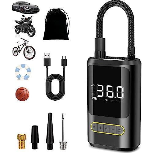 Ryzwoc 6000mAh Mini Compresor Aire Portatil, 150PSI Bomba de Aire Bicicleta Electrica con Pantalla...