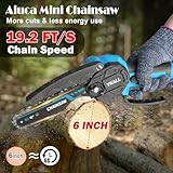 Mini Chainsaw 24V with 8000mAh Battery, 6-Inch Cordless Chainsaw with 2 Powerful Batteries & 2 Chains – Safety Lock & High-Power Motor for Efficient Woodworking, Tree Pruning & Garden Maintenance - Image 6