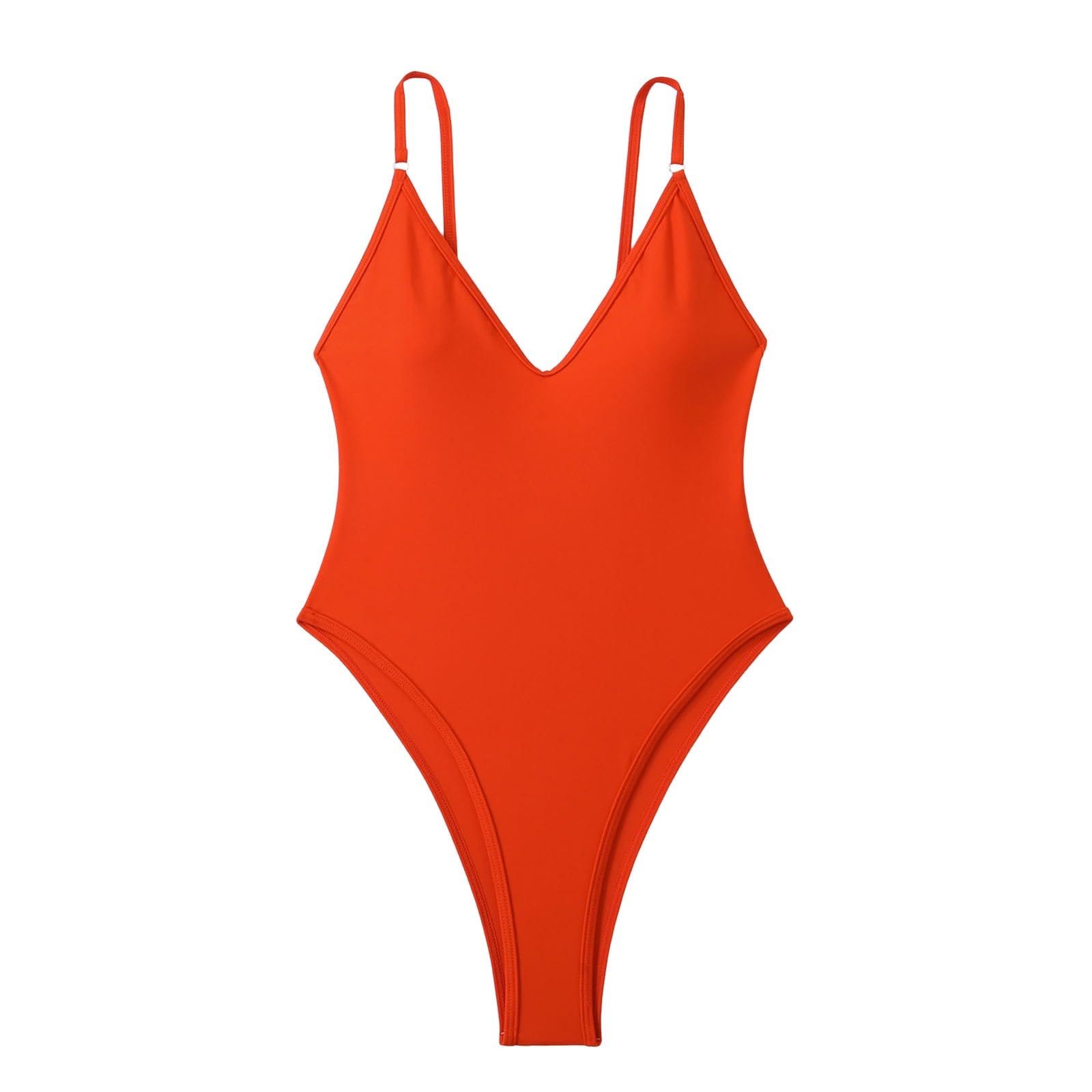 Costume da Bagno Intero con Reggicalze e Schiena Scoperta, Tinta Unita, Taglio Alto, Donna, Bikini Americano Sensuale