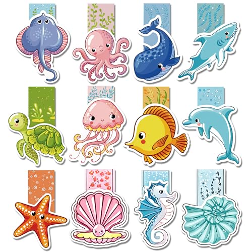 12 Piezas Marcapaginas Magnetico, Marcapáginas Niños con Diseño