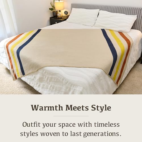 Image of 100% Wool Blanket Camping, 60x84 inch Large Warm Blankets for Winter,Lighthouse