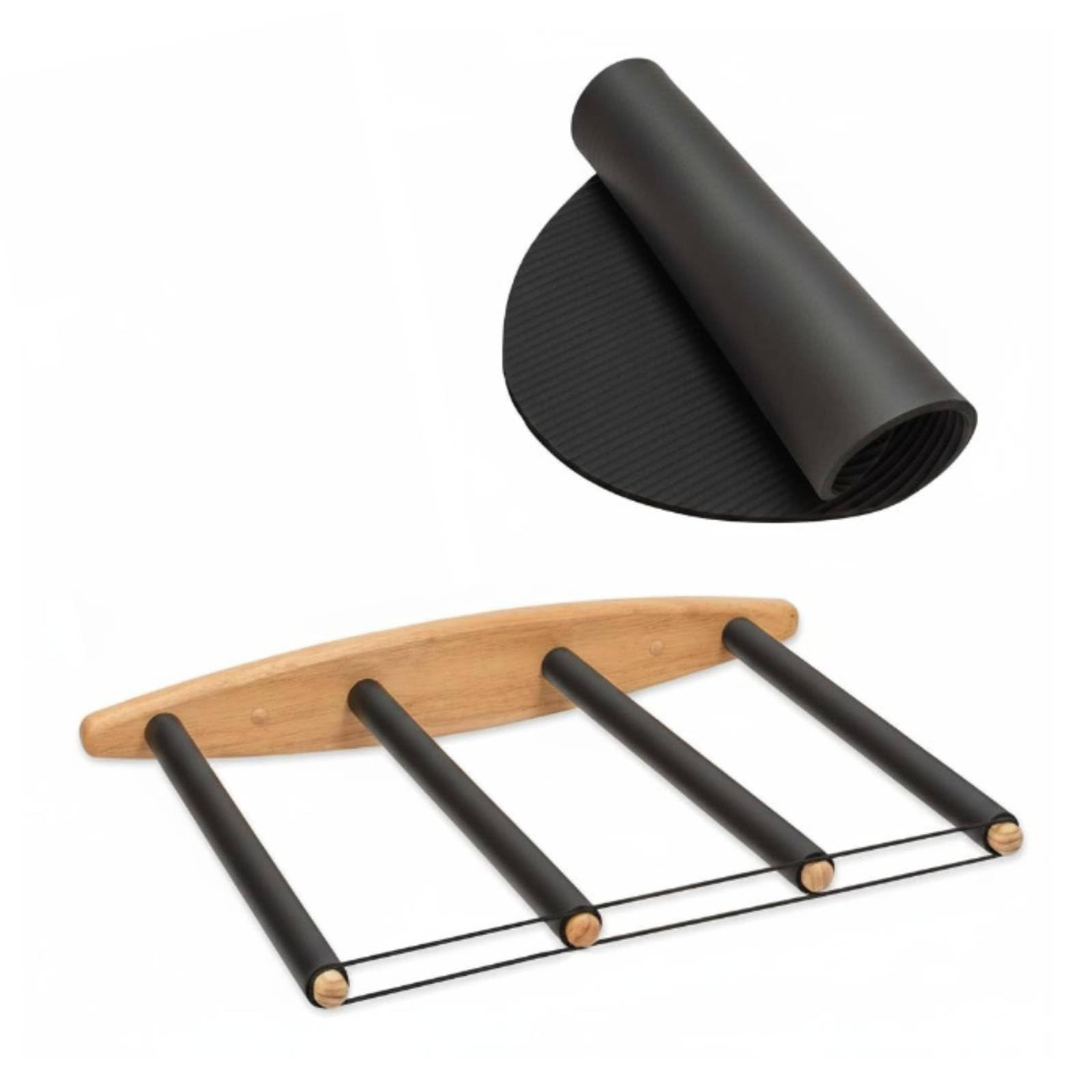 MERIGLARE Wandhalterung Board Regal Halterung Ständer Ablage aus Holz für Bis zu Vier Boards mit Schonenden Auflagen für Surfbrett Snowboard Skateboard Longboard für Zuhause Ferienhaus Sportverein