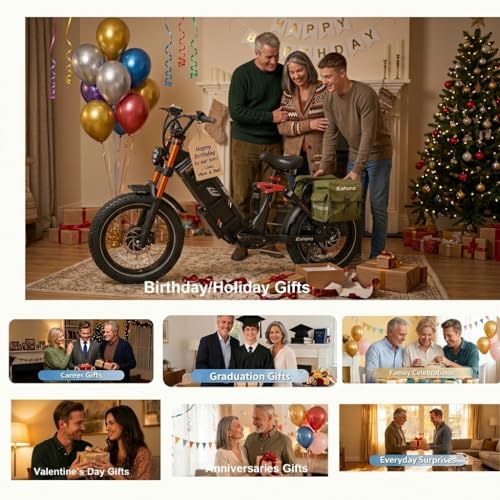 Image of 2026 Eahora 5400W Juliet Pro 2 Electric Bike for Adults 43MPH Dual Motor 70Ah Ebike 200Miles Long Range Electric Bicycle, 20'' Fat Tire Full Suspension Electric Mountain Bike for Commuting /Delivery