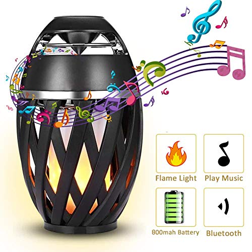Preisvergleich Produktbild Chengstore LED-Flammenlautsprecher, Bluetooth-Lautsprecher Mit Fackelatmosphäre, Tragbare Flammen-Tischlampe Mit HD-Audio Und Verbessertem Bass, Wiederaufladbare Ambient-Laterne Mit Flimmern