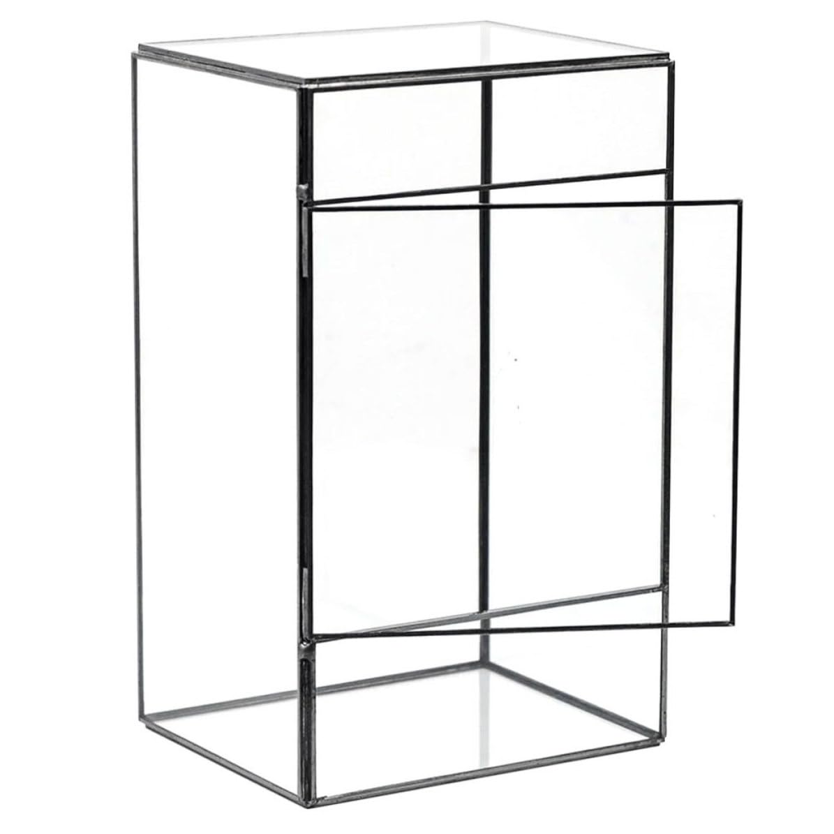 Glas Terrarium aus Glas und Zinn Stabiles Mikro Landschafts Pflanzgefäß für Tischdekoration Kreative Kleine Glasvase für Wohnzimmer und Büro
