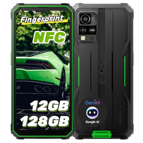 Blackview BV4800 Pro Téléphone Incassable 2025,Téléphone Portable Incassable 12Go+128Go /2To TF, 6.56' HD+, AI 16MP+8MP, NFC/Fingerprint/Face ID/OTG/GPS/4G Dual SIM Smartphone 2 Ans de Garantie