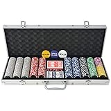 Este juego incluye 5 dados de casino, 2 barajas de cartas, 1 botón ciego pequeño, 1 botón ciego, 1 botón ciego, 1 botón mazero y 500 fichas láser. Este juego se entrega en una funda de aluminio.