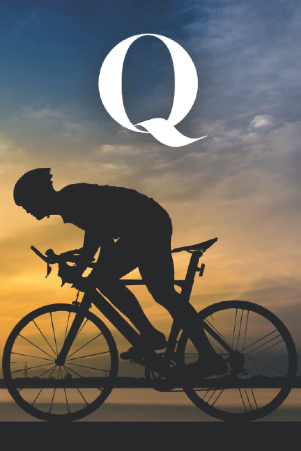 Q: Road Cycling Themed Initial Monogram Letter "Q" Notebook Personalized Name Lined Journal / Diary for Writing Notes | Perfect Cyclist Gift