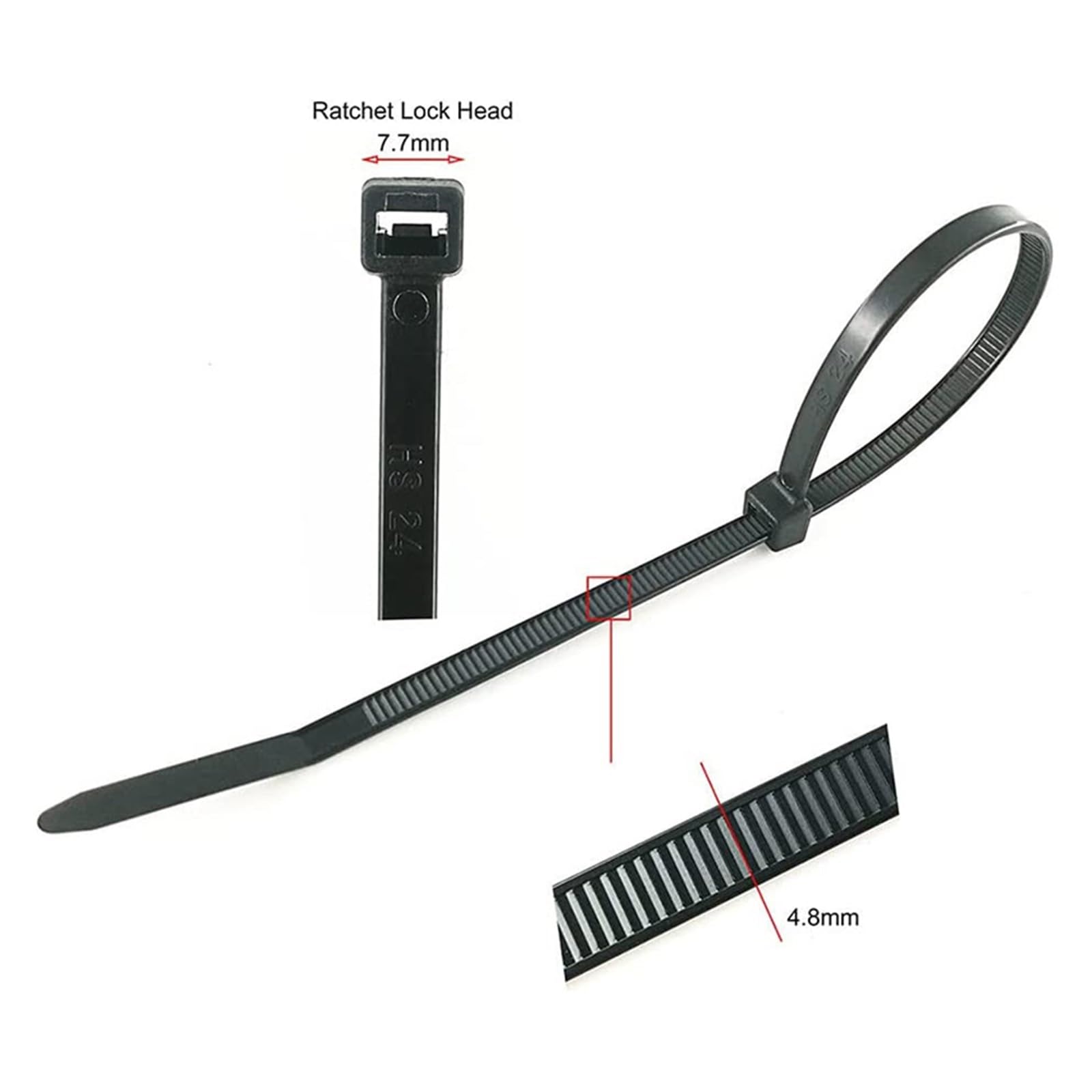 Bridas para Cables, Brida de Nylon Plástico Autoblocante 100 PCS(Black,3x150mm)
