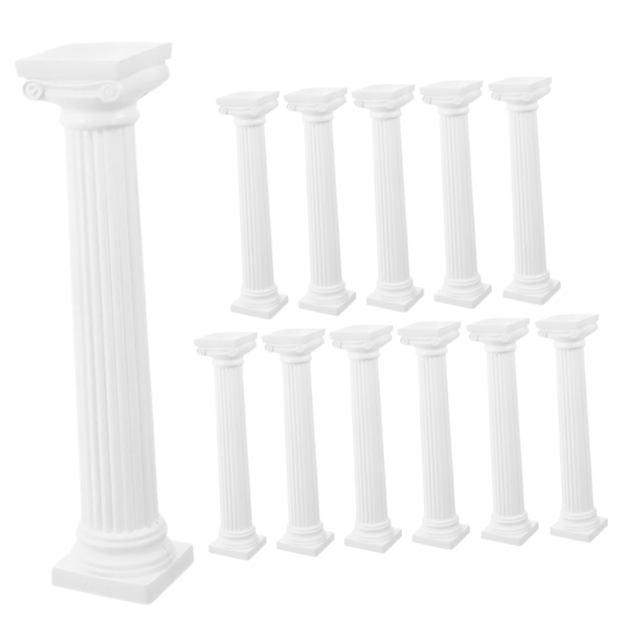 BESPORTBLE 12Pcs Roman Column Decor Realistic Pillar Statues for Wedding Table DIY Crafts Home Aquarium Decoration Versatile Farmhouse Candle Holders
