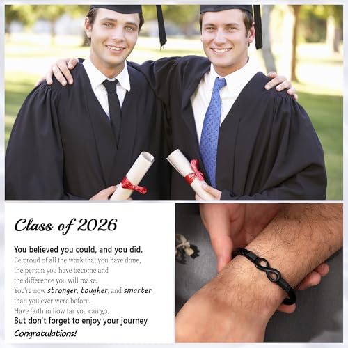 Image of Leather Bracelet Gifts for Men, To My Son Bracelet Fathers Day Bracelet Gifts Dad Grandpa Love You Forever Engraved Birthday Valentines Graduation Gift Infinity Knot Jewelry