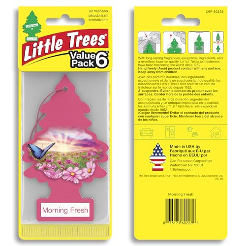Image of LITTLE TREES Car Air Freshener | Hanging Tree Provides Long Lasting Scent for Auto and Home | 24 Air Fresheners |Morning Fresh