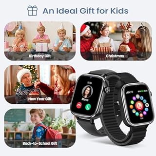 SWGOTA 4G Montre Connectée Enfant, Smartwatch avec GPS/Téléphone/Appels Vidéo/Chat Vocal/Messages/SOS/Mode École/Réveil/Appareil Photo/Podomètre/Moniteur Sommeil, Cadeau pour Garçons et Filles, Noir