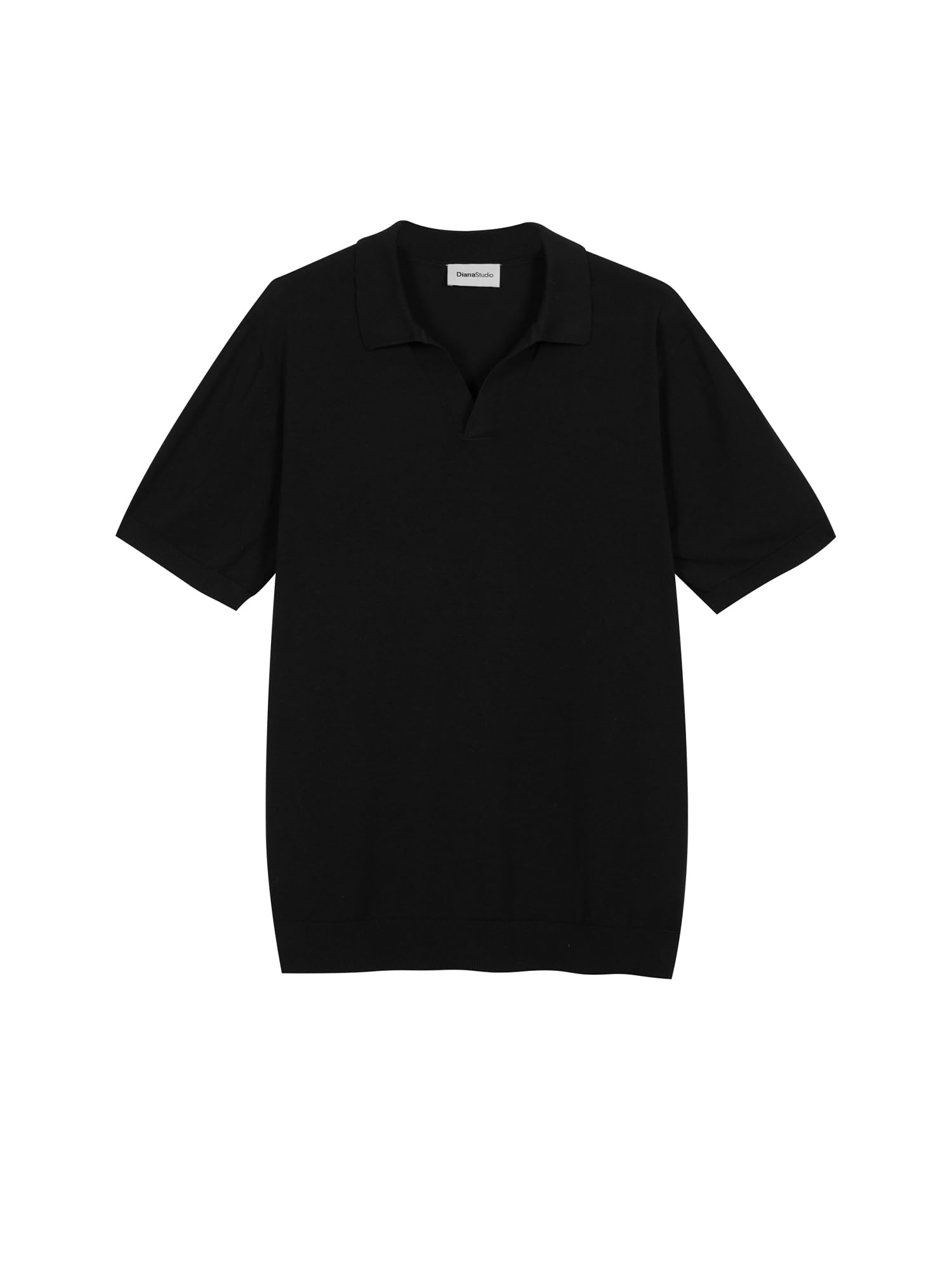 Diana Studio – Polo aus Strick ohne Knöpfe, Herren, 100% Leichtes extra gedrehtes Baumwollgewebe, Kurzarm, Casual Fit