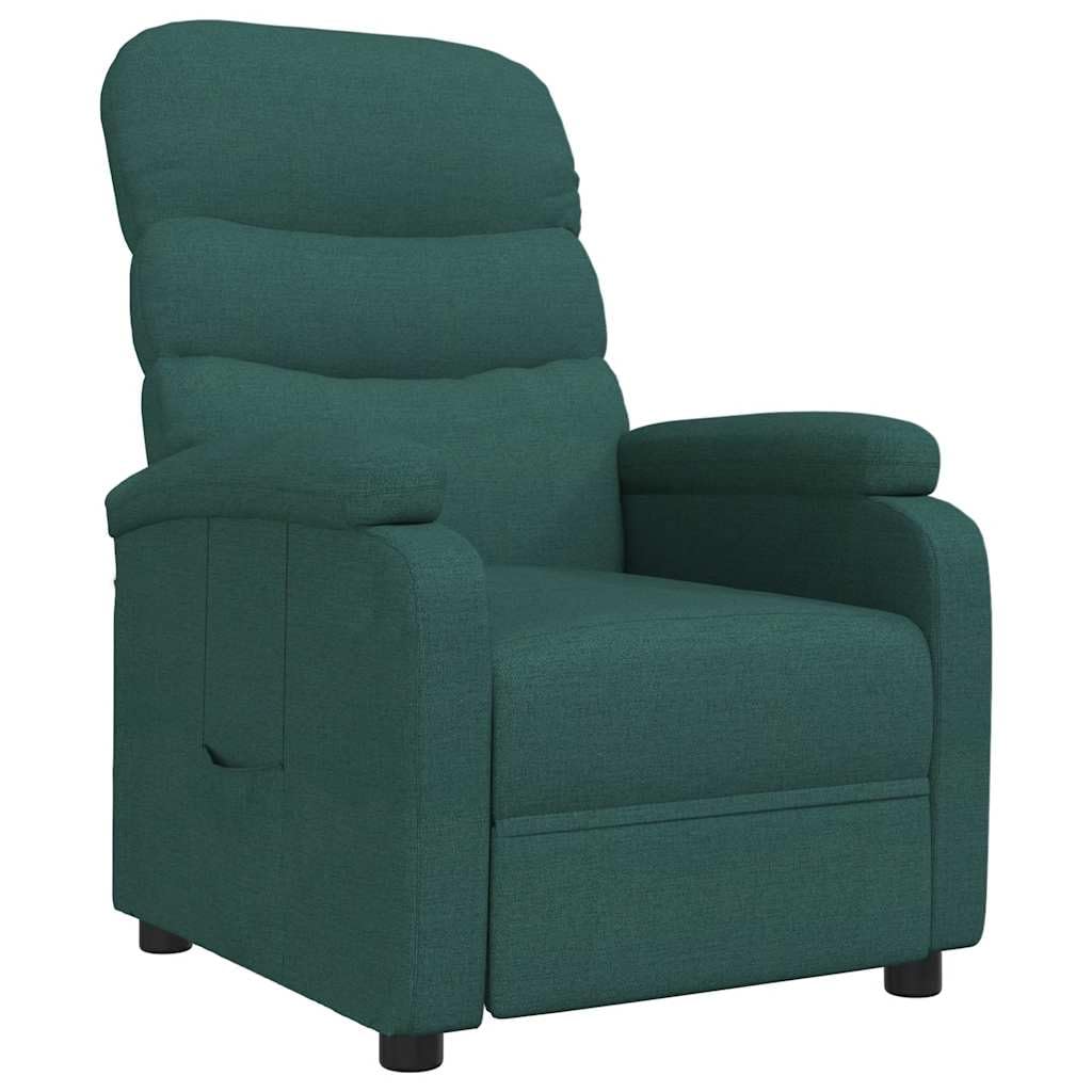 Sillón Relax Verde Oscuro Sillón Ajustable TV de Tela | Cómodo sillón reclinable con 3 posiciones ajustables para noches relajadas en el salón o sala de lectura.