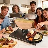 JIYINGHUI Scioglitore di Formaggio Professionale per Raclette, Macchina Elettrica per Raclette Commerciale per Uso Domestico con Angolo E Altezza Regolabili per Mezza Ruota, per Cene di più Persone