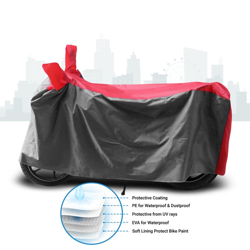 Image of SHAH BROTHERS Water Resistant Bike Cover Compatible for TVS Jupiter Classic Motorcycle /Bike Body Cover - RED