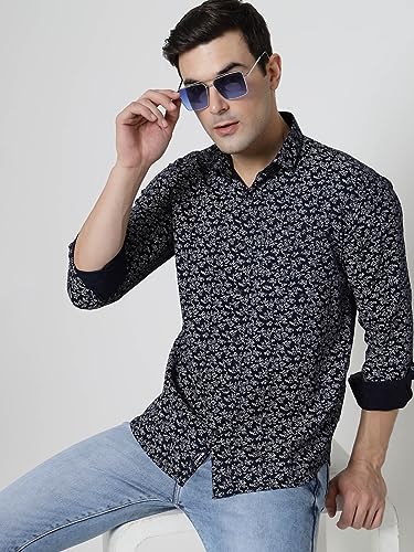Image of ELYYORK Adwyn Peter Men's Cotton Printed Regular Fit Casual Shirt |Full Sleeve Shirt for men|shirt for men|men's shirt