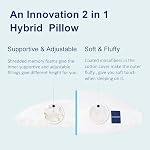 ACCURATEX Oreillers Taille Reine 2 Paquet, Pillow hybride en mousse de mémoire 2 IN1 Construction Sandwich, Loft réglable, Remplissage alternatif en coton amovible, couches latérales arrière