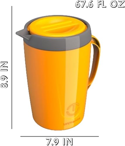 Miniatura 7 de Kit de jarra aislada de doble pared de 67.6 onzas líquidas con tapa + dos tazas Caribe  Poliuretano sin BPA  Jarras para bebidas frías  Mantén tus